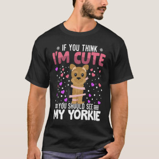 Yorkie Heart Valentine Day Animal for Womens Kid T Shirt