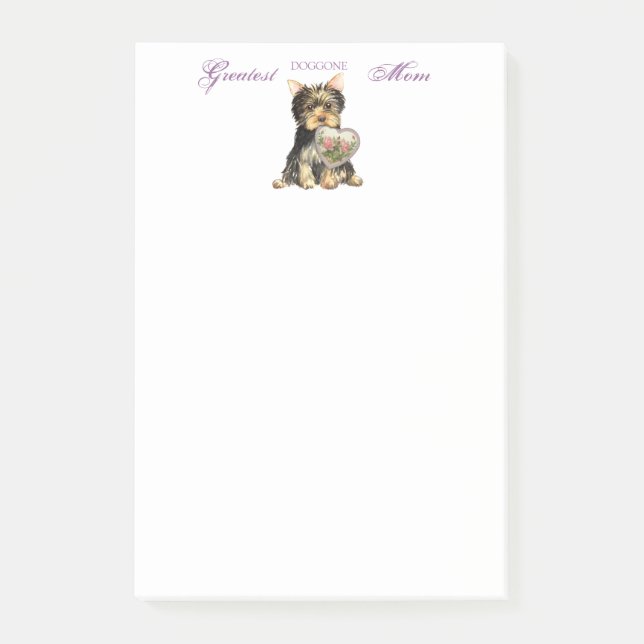 Yorkie hjärtamamma post-it block (Framsida)