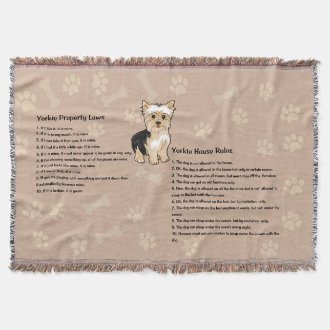 Yorkie House Regler Throw Blanket Mysfilt (Framsidan)