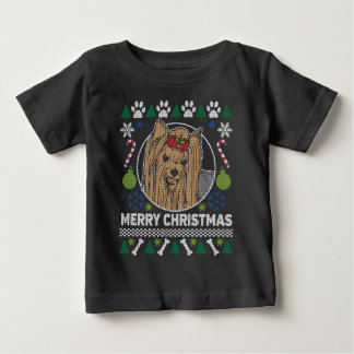 Yorkie Hund aveln Ugly jul Sweater Tee Shirt