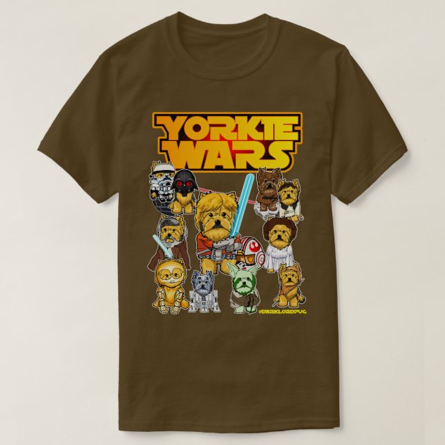 Yorkie Hund Fläkt Art T Shirt (Design framsida)