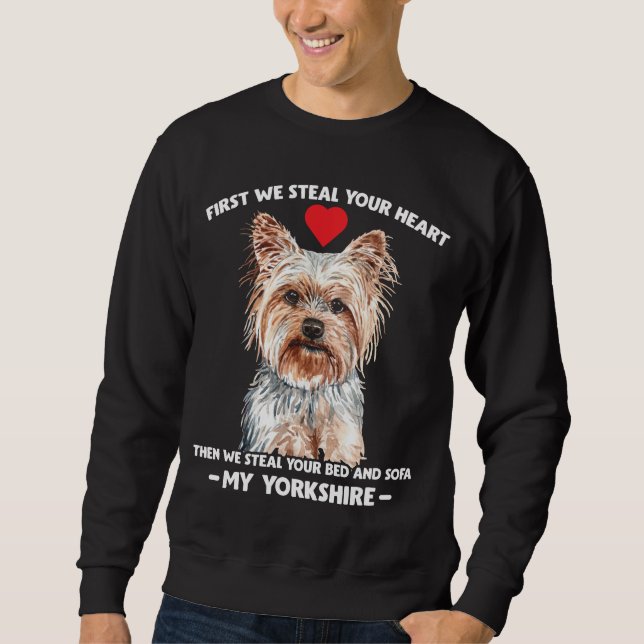 Yorkie hund gift Yorkshire djurälskare Lång Ärmad Tröja (Framsida)