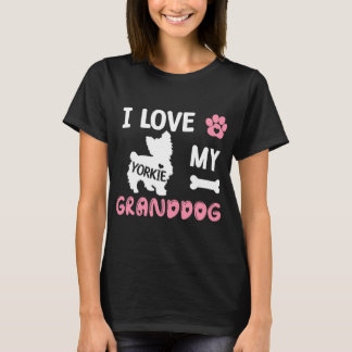 Yorkie Hund Grandma Gifts I Kärlek My Granddog Yor T Shirt