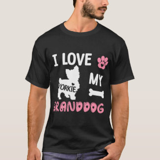 Yorkie Hund Grandma Gifts I Kärlek My Granddog Yor T Shirt