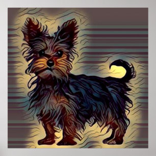 Yorkie hund gullorkshire skräckor bild popphusdjur poster