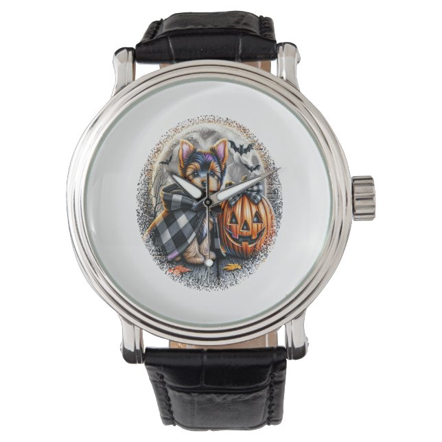 Yorkie Hund Halloween Armbandsur (Framsida)