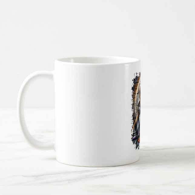 Yorkie Hund Halloween Square Kaffemugg (Vänster)