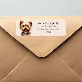 Yorkie Hund Personlig Adress Returadress Etikett