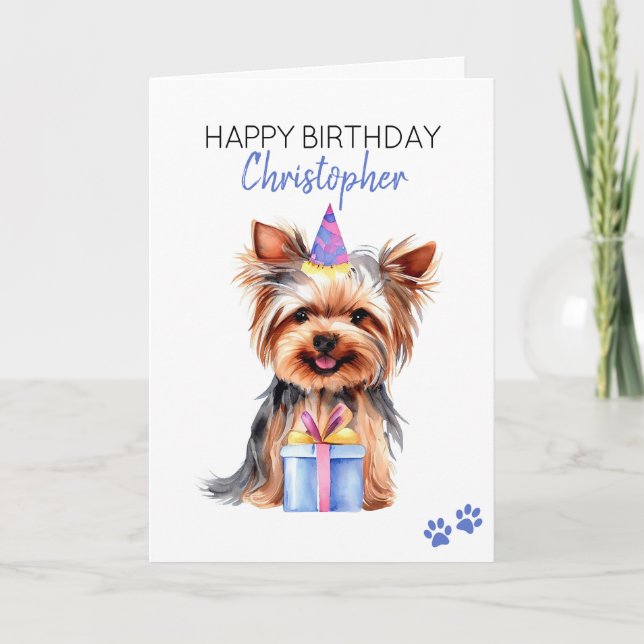 Yorkie Hund Personlig Grattis på födelsedagen Kort (Framsida)