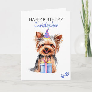 Yorkie Hund Personlig Grattis på födelsedagen Kort