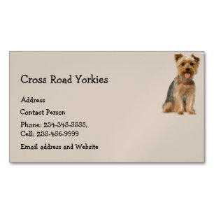 Yorkie Hund Pet Animal Logotyp Affärskort Mag Magnetiska Visitkort