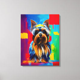 Yorkie hund Pop Art Canvastryck