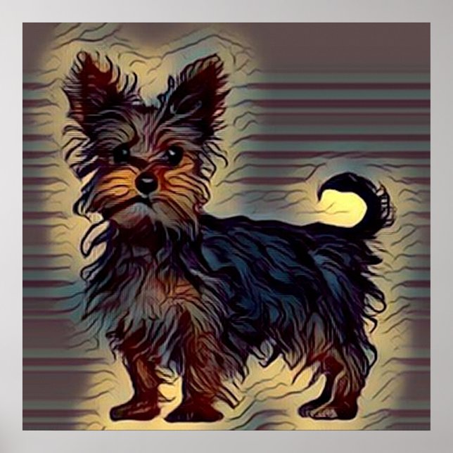 Yorkie hund söt yorkshire skräckor bild pop pet poster (Framsidan)