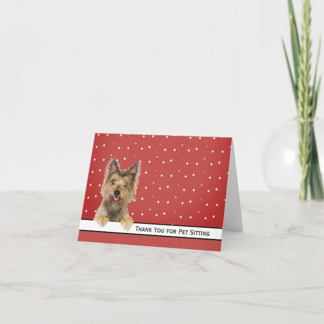Yorkie Hund Tack för Pet Sitta Kort (Framsida)