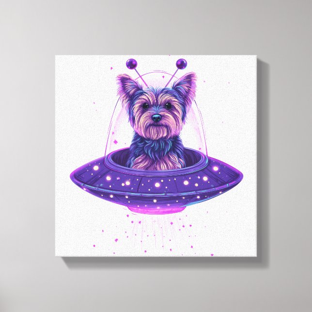 Yorkie � Hund Utanför Denna Världen Canvastryck (Framsida)