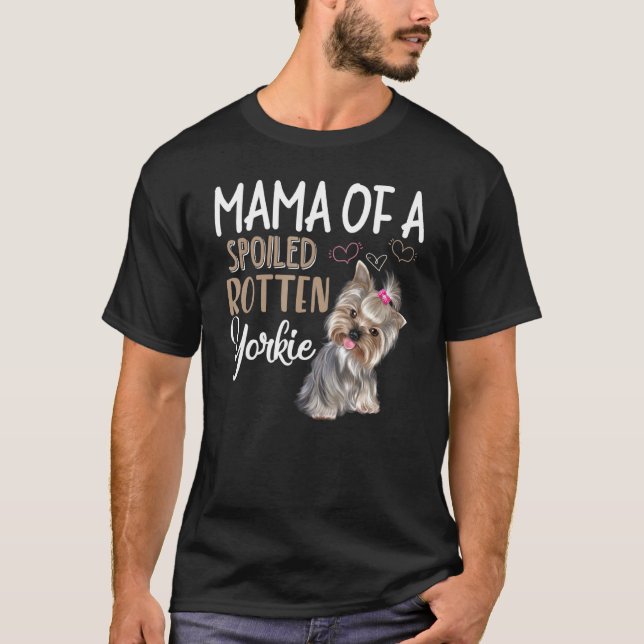 Yorkie Hund Yorkie Mamma Hund T Shirt (Framsida)