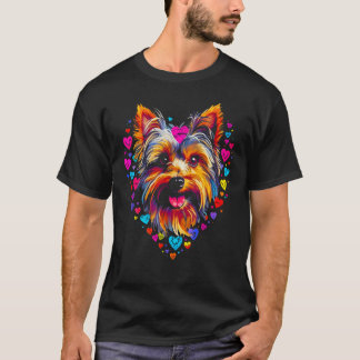 Yorkie Hund Yorkshire Terrier Rosa Red Heart Kärle T Shirt