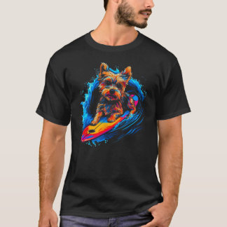 Yorkie Hund Yorkshire Terrier Surfing 1 T Shirt
