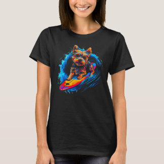 Yorkie Hund Yorkshire Terrier Surfing 1 T Shirt