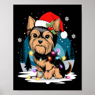 Yorkie Hundar Träd jul Sötare Julafton Pet Animal Poster