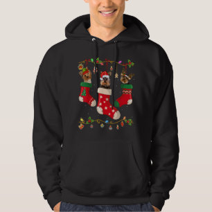 Yorkie in Socks jul Hund älskare Sweater Julafton Hoodie