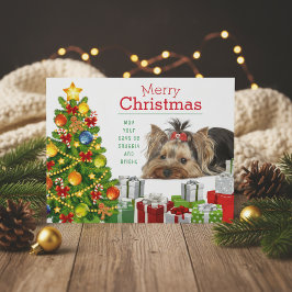 Yorkie jul Hälsning Helgdag Card Helg Vykort