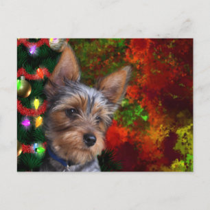 Yorkie-jul Helg Vykort