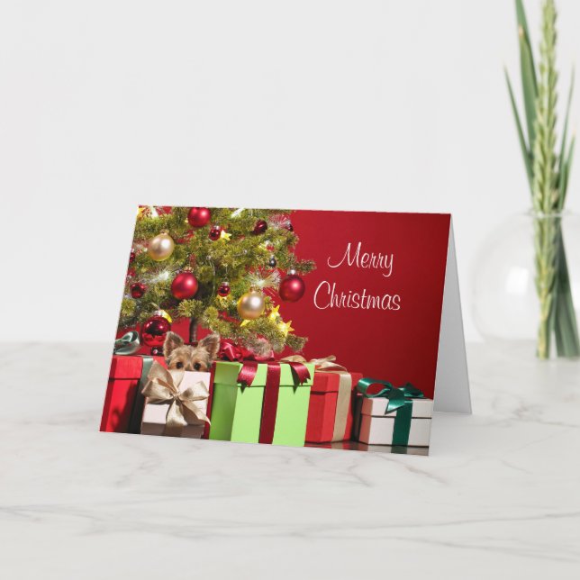 Yorkie jul helgkort (Framsida)