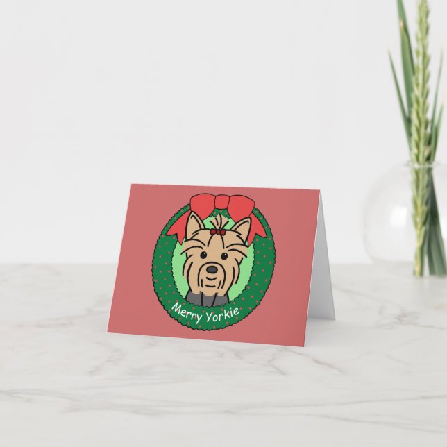 Yorkie jul helgkort (Framsida)