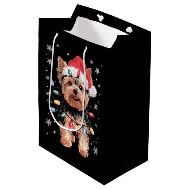 Yorkie jul Hund Long Julafton Gift (Framsidan Vinklad)