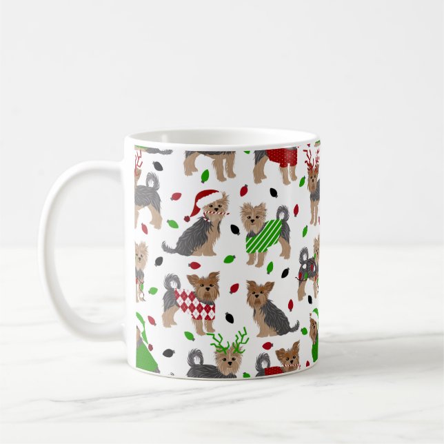 Yorkie jul Yorkshire Terrier Hund Kaffemugg (Vänster)