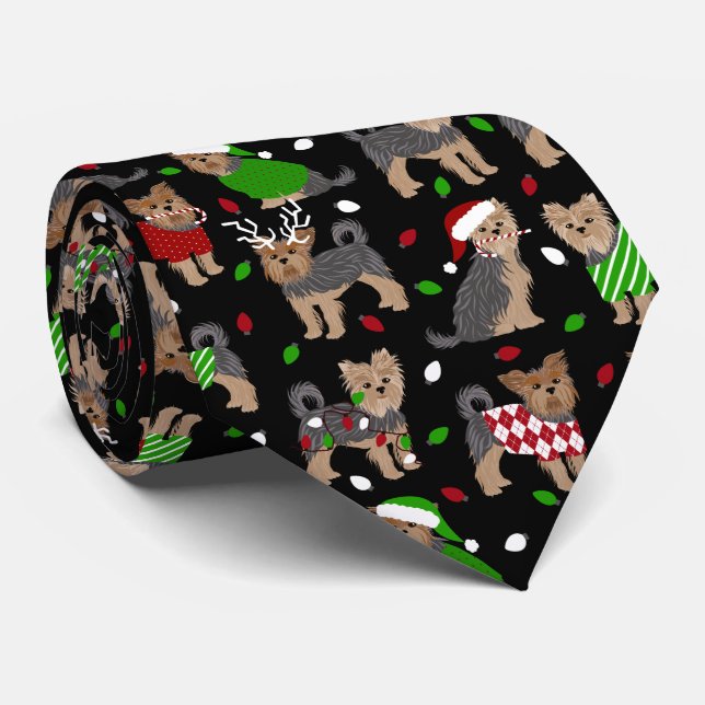 Yorkie jul Yorkshire Terrier Hund Slips (Rullad)