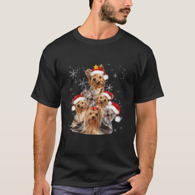 Yorkie Julgran Julafton, närvarande för Yorkie Hun T Shirt (Framsida)