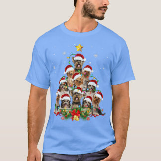Yorkie Julgran Ljus Santa Hat Julafton Yorkie T Shirt