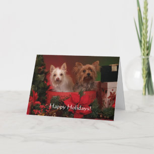 Yorkie Julhälsningar Cards Helgkort