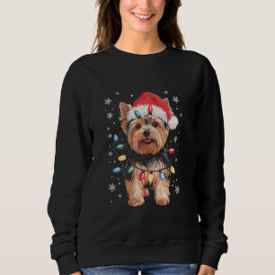 Yorkie julhund lång julpresent t shirt