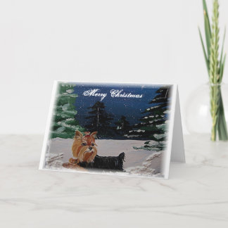 Yorkie-julkort Helgkort