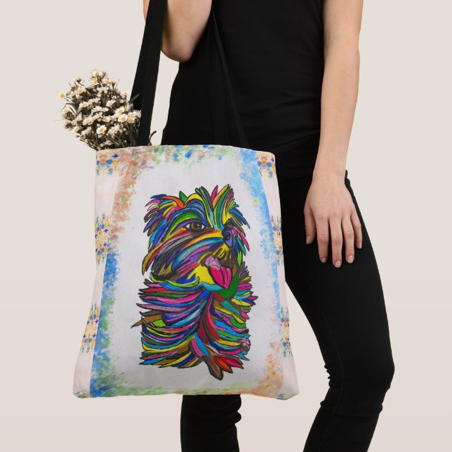 Yorkie Kärlek BG Tote Bag Tygkasse (Närbild)