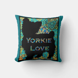 Yorkie kärlek kudder vid sången Zeock Kudde