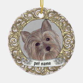 Yorkie-kärlek minnes-ornament julgransprydnad keramik