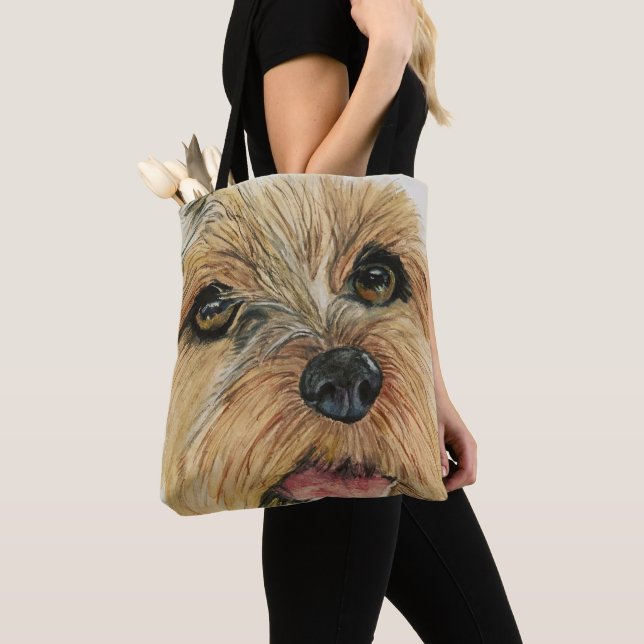 ’Yorkie Kärlek’ Shoulder Tote Tygkasse (Närbild)
