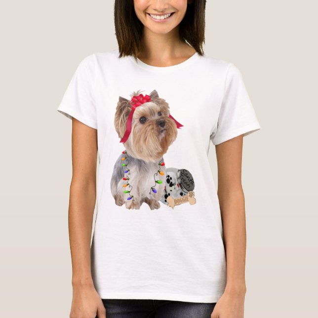 Yorkie klockor för Santa Tee (Framsida)