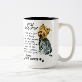 Yorkie Mamma Best Quote Två-Tonad Mugg