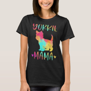 Yorkie Mamma Colorful Yorkshire Terrier Hund Mamma T Shirt