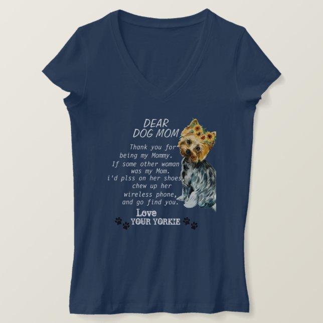 Yorkie mamma Funny citerar t-shirt (Design framsida)