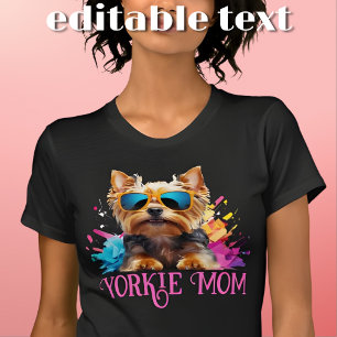 Yorkie Mamma Hund Sunglasses T Shirt