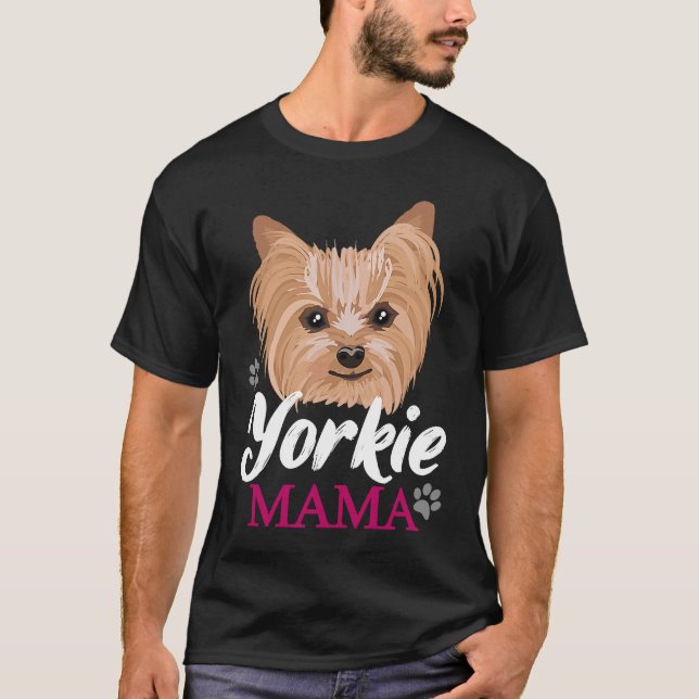 Yorkie Mamma Mor Cute Yorkshire Terrier Hund T Shirt (Framsida)