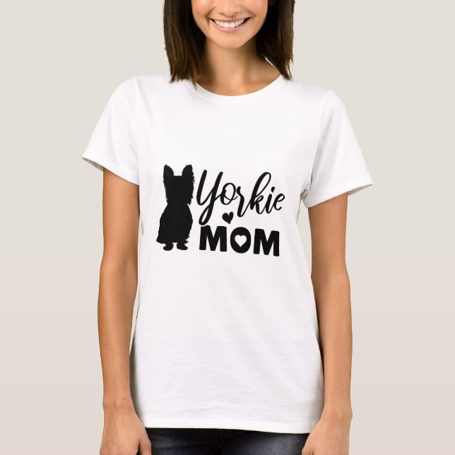 Yorkie Mamma T Shirt (Framsida)
