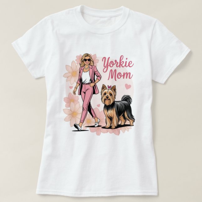 Yorkie-mamma T Shirt (Design framsida)