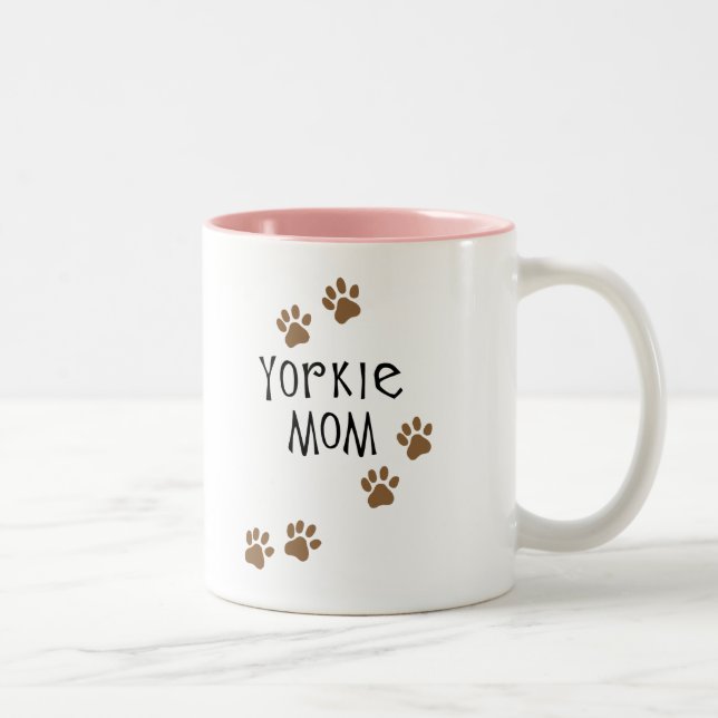 Yorkie mamma Två-Tonad mugg (Höger)